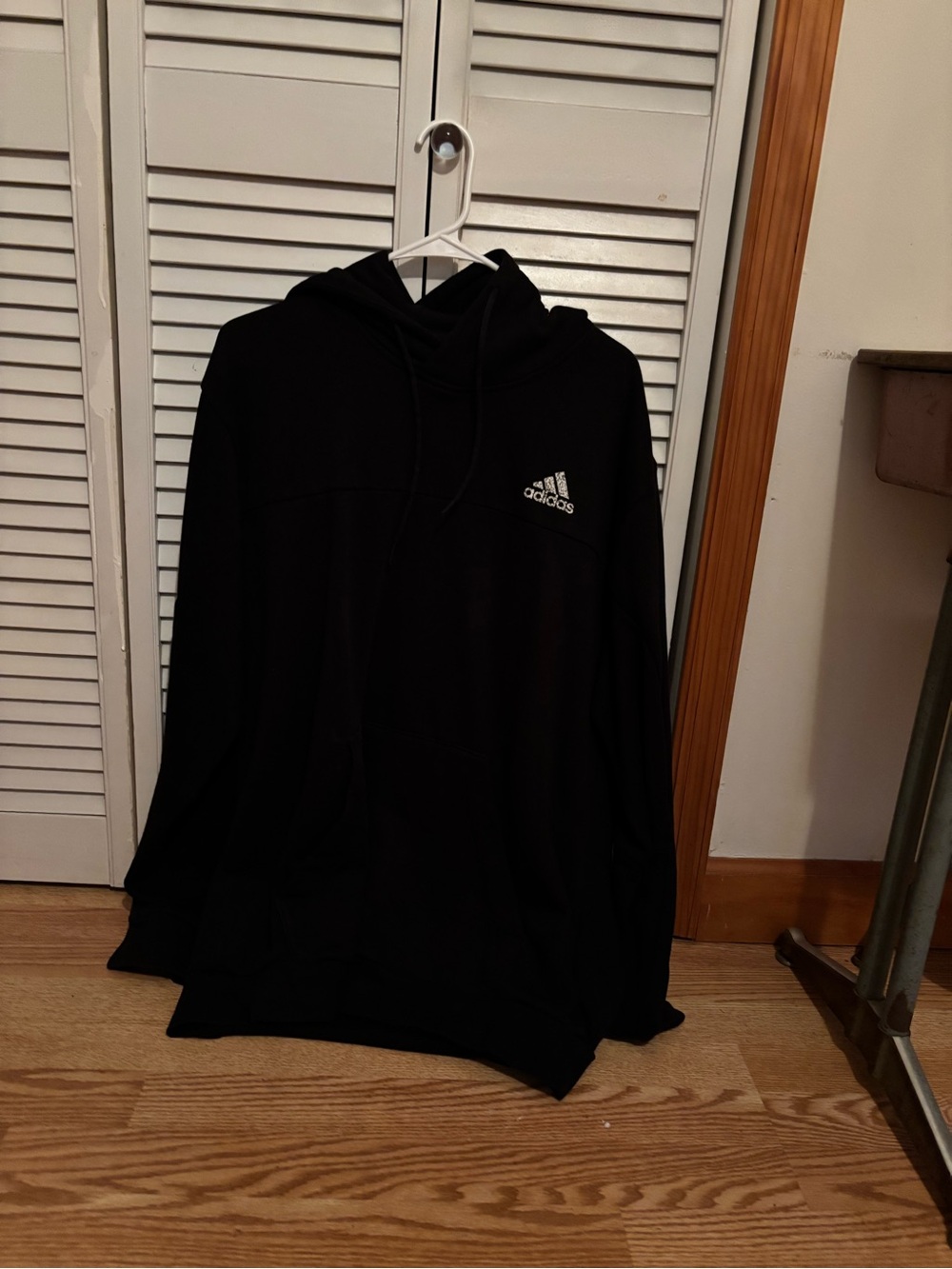 adidas Black Pullover Hoodie with Small Logo
